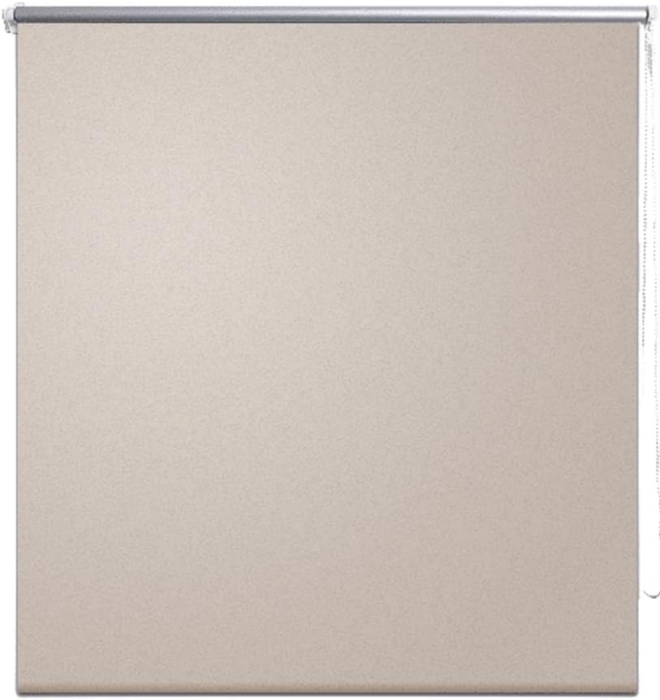 vidaXL Verdunklungsrollo Seitenzug Rollo Klemmrollo Klemmfix Kette, Beige, 230x100 cm Bild 1