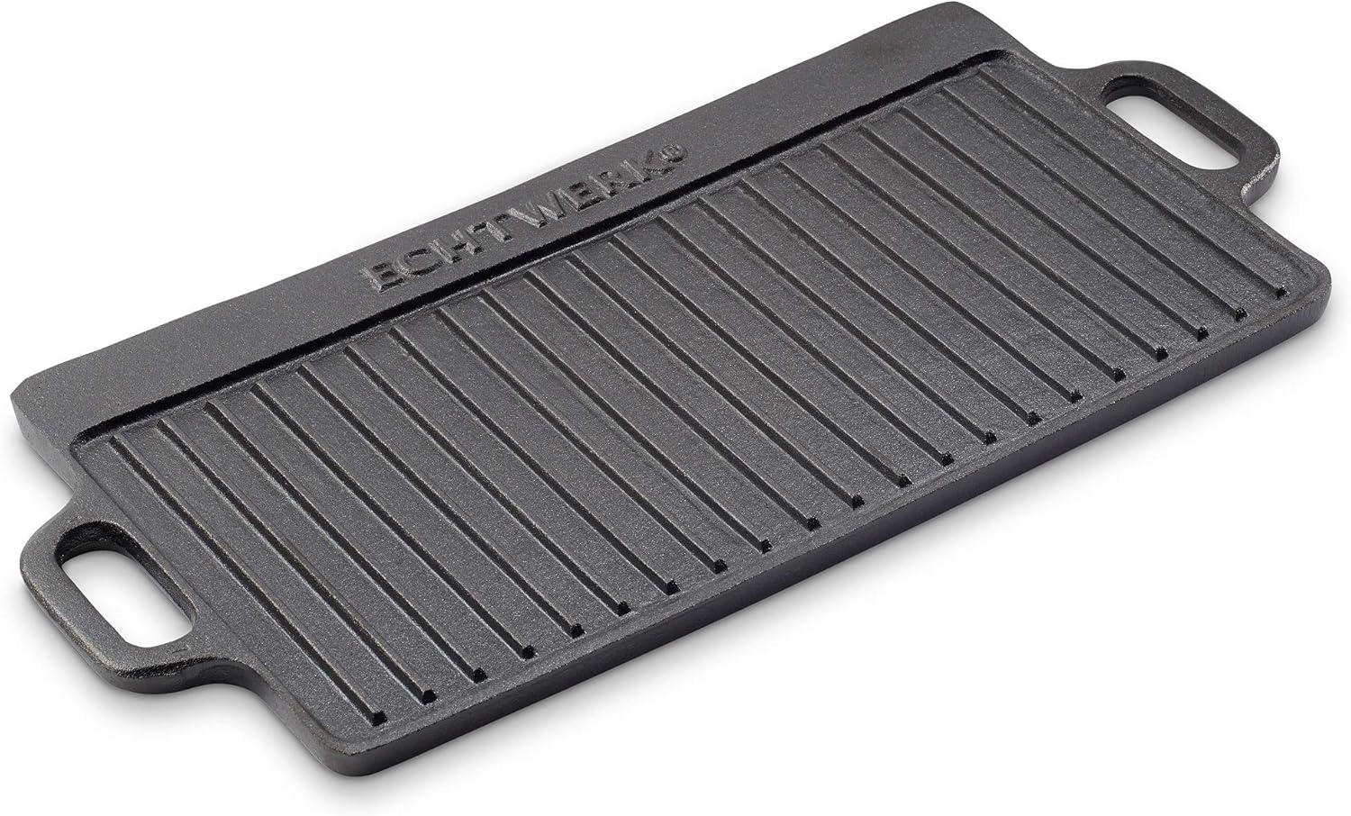 ECHTWERK Grillplatte Big, Grillpfanne aus Gusseisen, Emaille-Beschichtung, 50,5x23 cm Bild 1