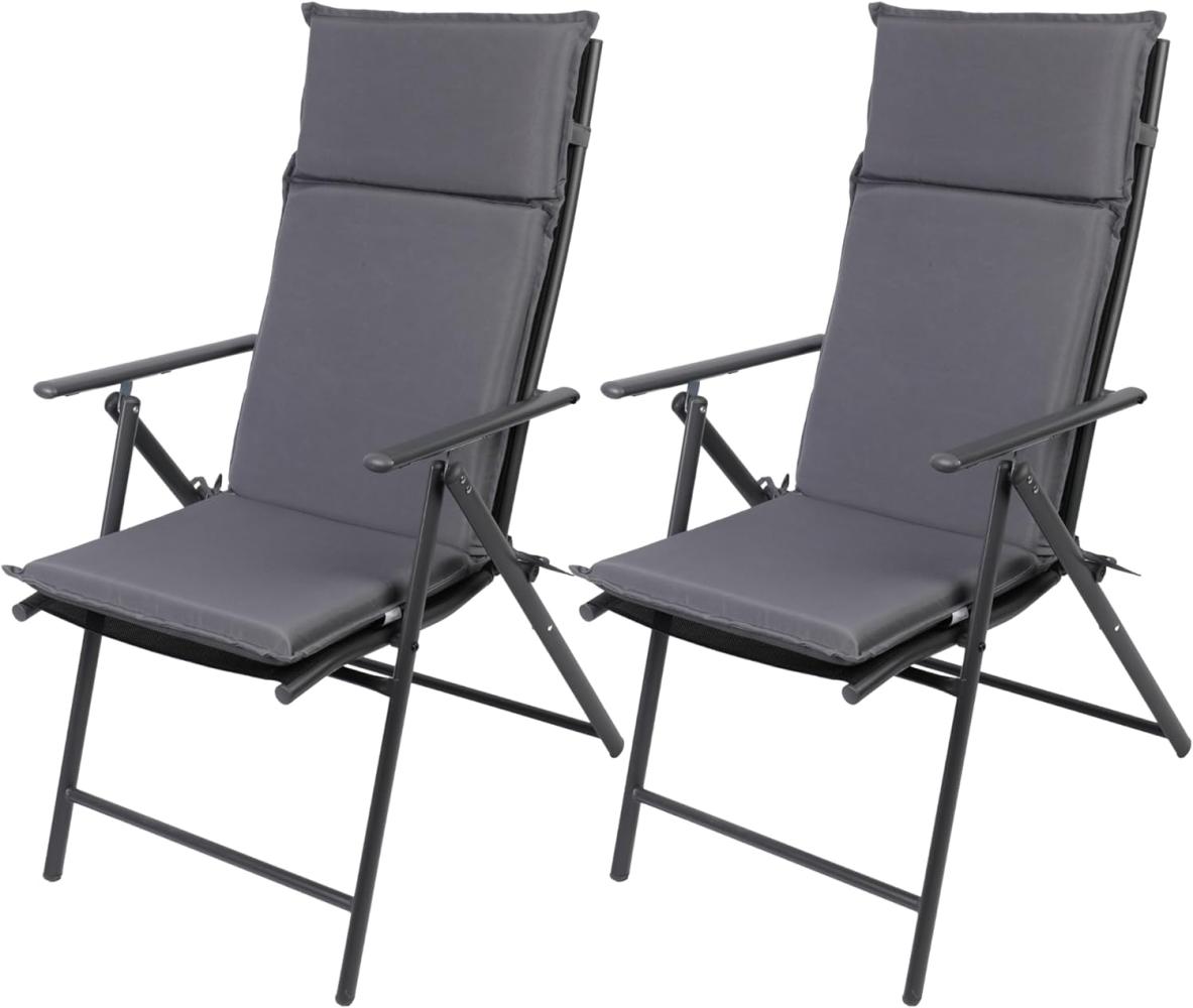 Albatros Gartenstühle Aruba mit Sitzauflage 2er Set – Gartenstühle Klappbar mit robustem Metallgestell und hoher Belastbarkeit – bequeme Klappstühle auch als Terrassenstühle oder Balkonstühle Bild 1