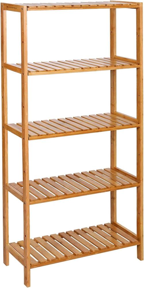 SONGMICS Badezimmerregal, Bambus natur, 60 x 26 x 130 cm Bild 1