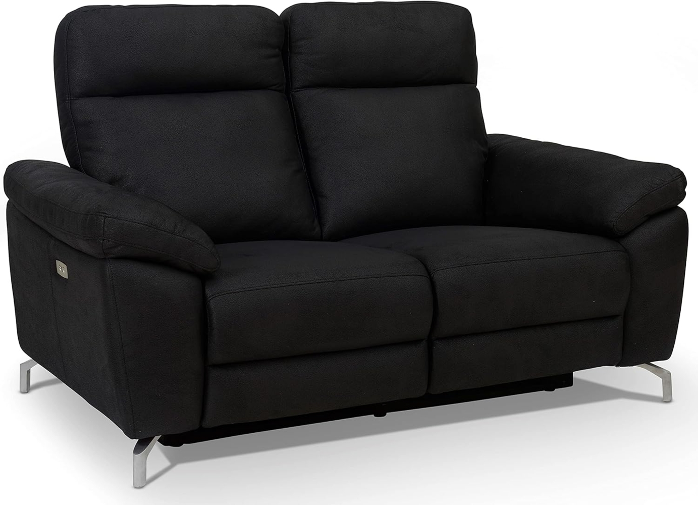 Selesta 2-Sitzer Sofa – mit Elektrische Relaxfunktion, USB - Stoffbezug Schwarz Bild 1