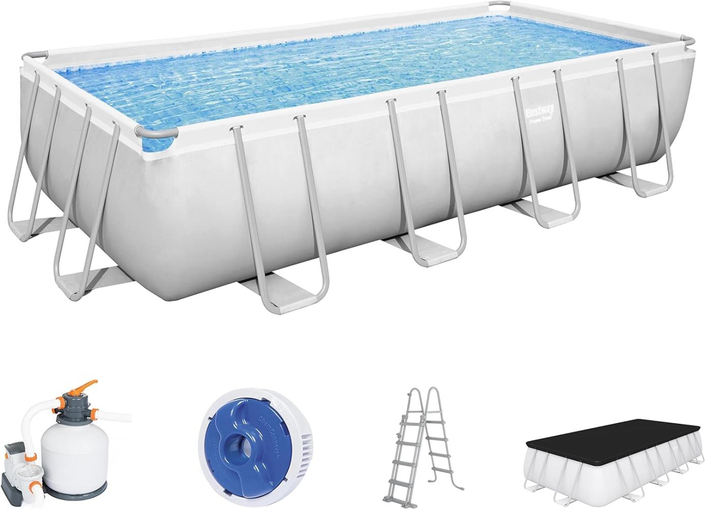 Power Steel™ Frame Pool, Lichtgrau, 549 x 274 x 122 cm Bild 1