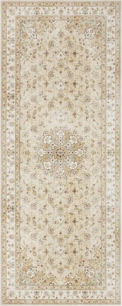Kurzflor Teppich Nain Goldgelb - 80x200x0,7cm Bild 1