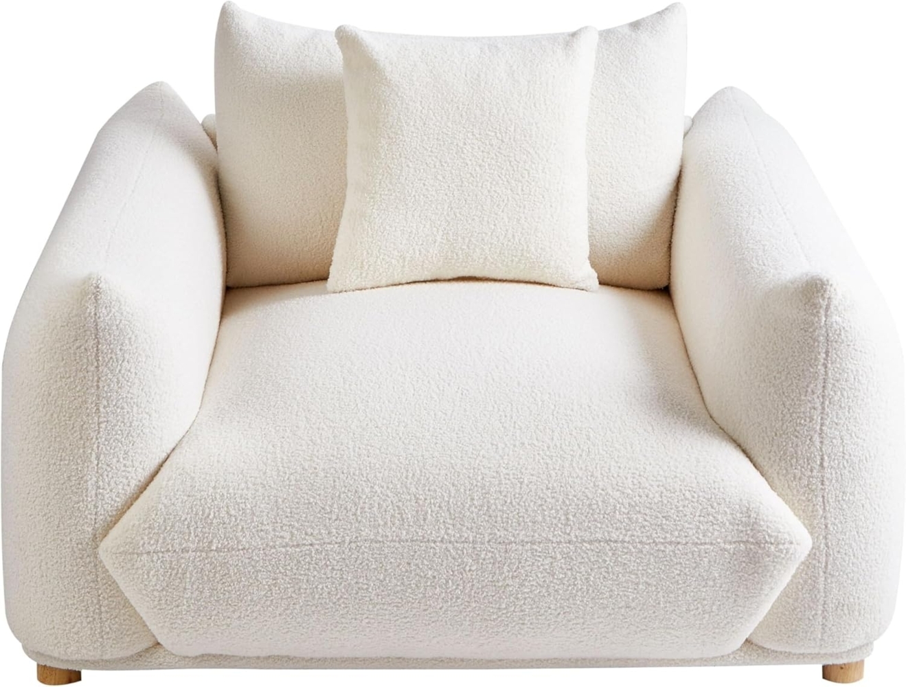 Sessel LUVOS Bouclé Cremeweiß Bild 1