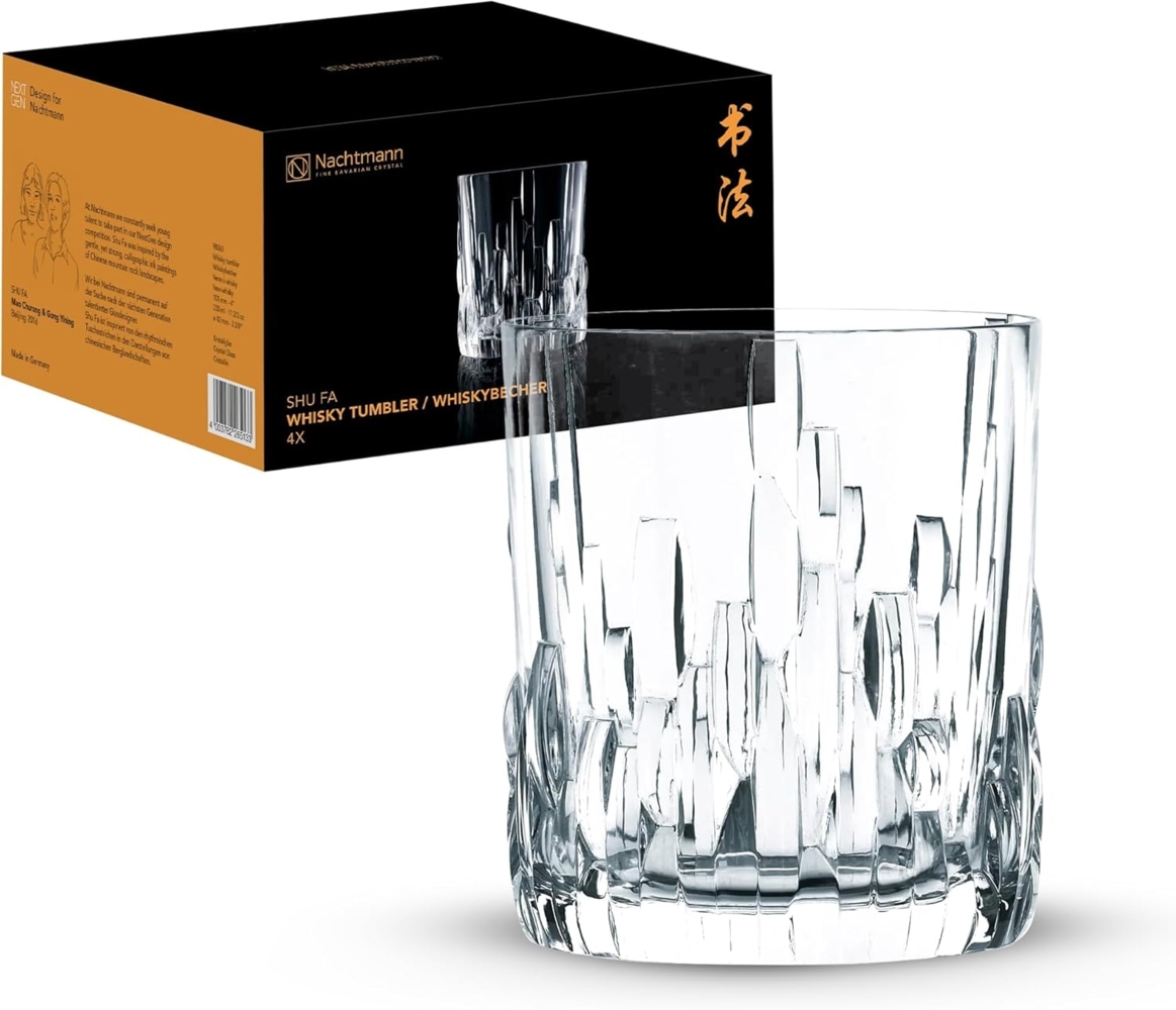 Nachtmann Shu Fa Whiskybecher, 4er Set, Whiskyglas, Tumbler, Whisky Glas, Kristallglas, 330 ml, 0098063-0 Bild 1
