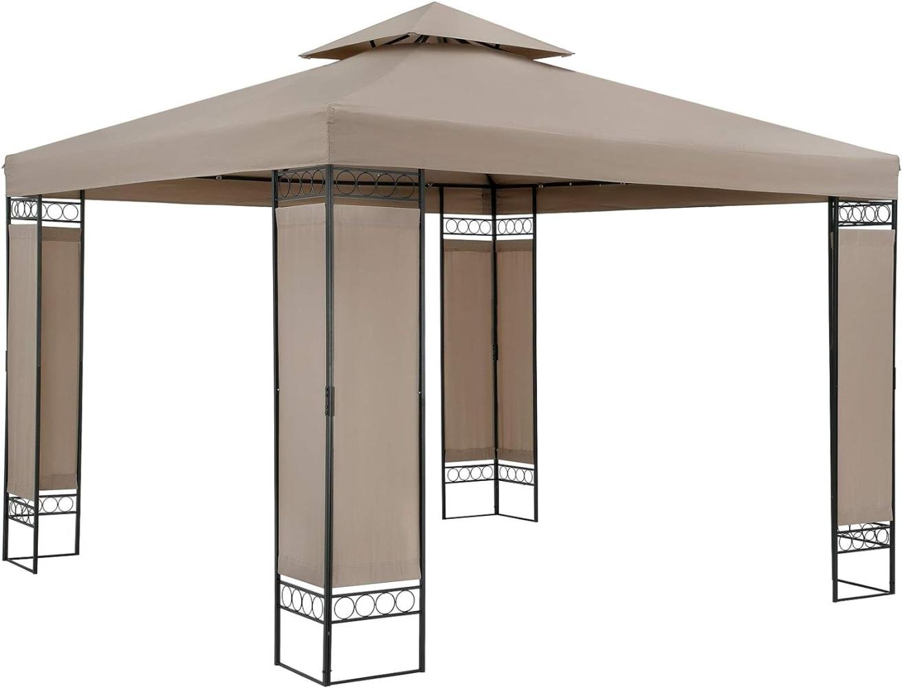 Deuba Pavillon Gartenzelt Gartenpavillon Lorca 3x3 m Seitenteile Metall Wasserabweisend taupe Gartenpavillon Bild 1