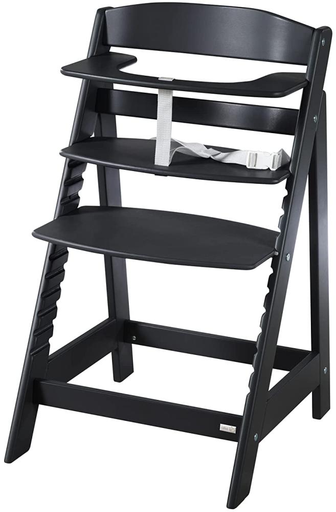 roba Treppenhochstuhl 'Sit Up Flex', mitwachsend vom Babyhochstuhl bis zum Jugendstuhl, Holz schwarz lackiert Bild 1