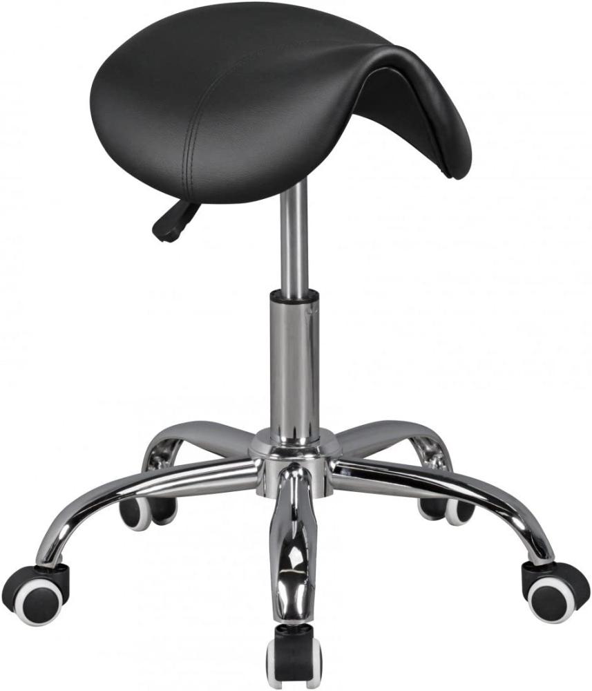 Wohnling CURVE Sattelhocker höhenverstellbar, Kunstleder, Schwarz Bild 1