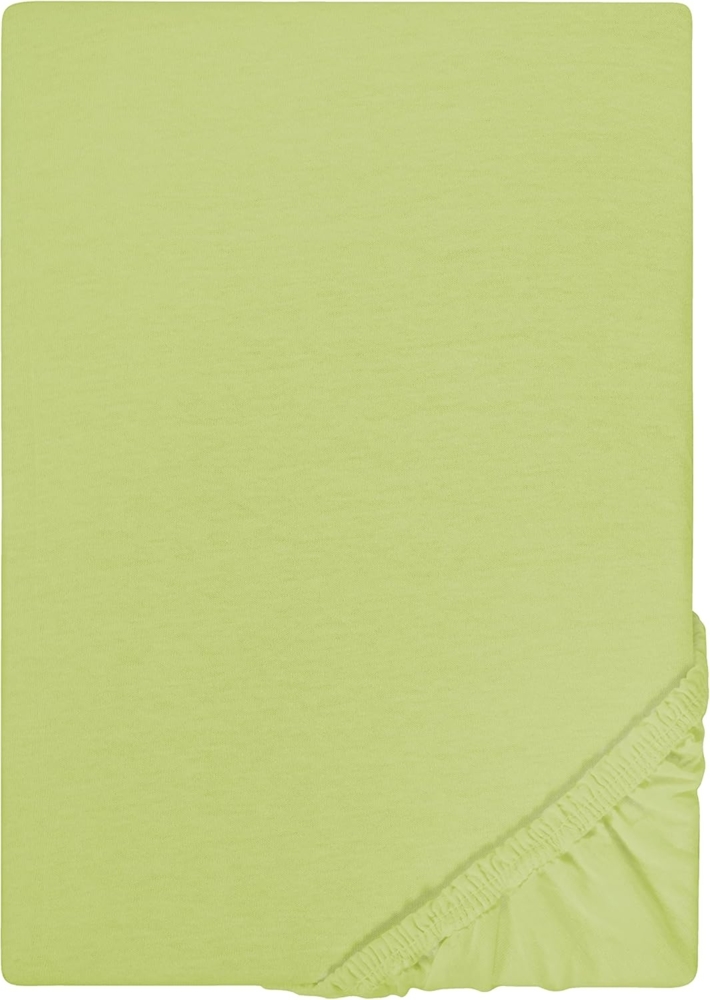 Biberna Jersey-Spannbetttuch, 100 % Baumwolle, Pistaziengrün, 1x 140x200 cm - 160x200 cm Bild 1