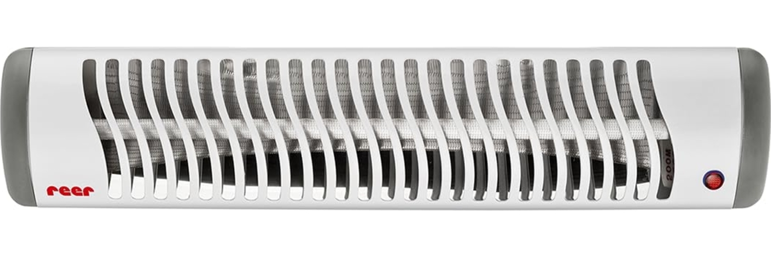Reer 'EasyHeat' Wickeltischstrahler, Heizstrahler mit Wandhalterung, Wärmelampe fürs Baby, kompaktes Design, weiß/grau, 46x12 cm (BxH) Bild 1