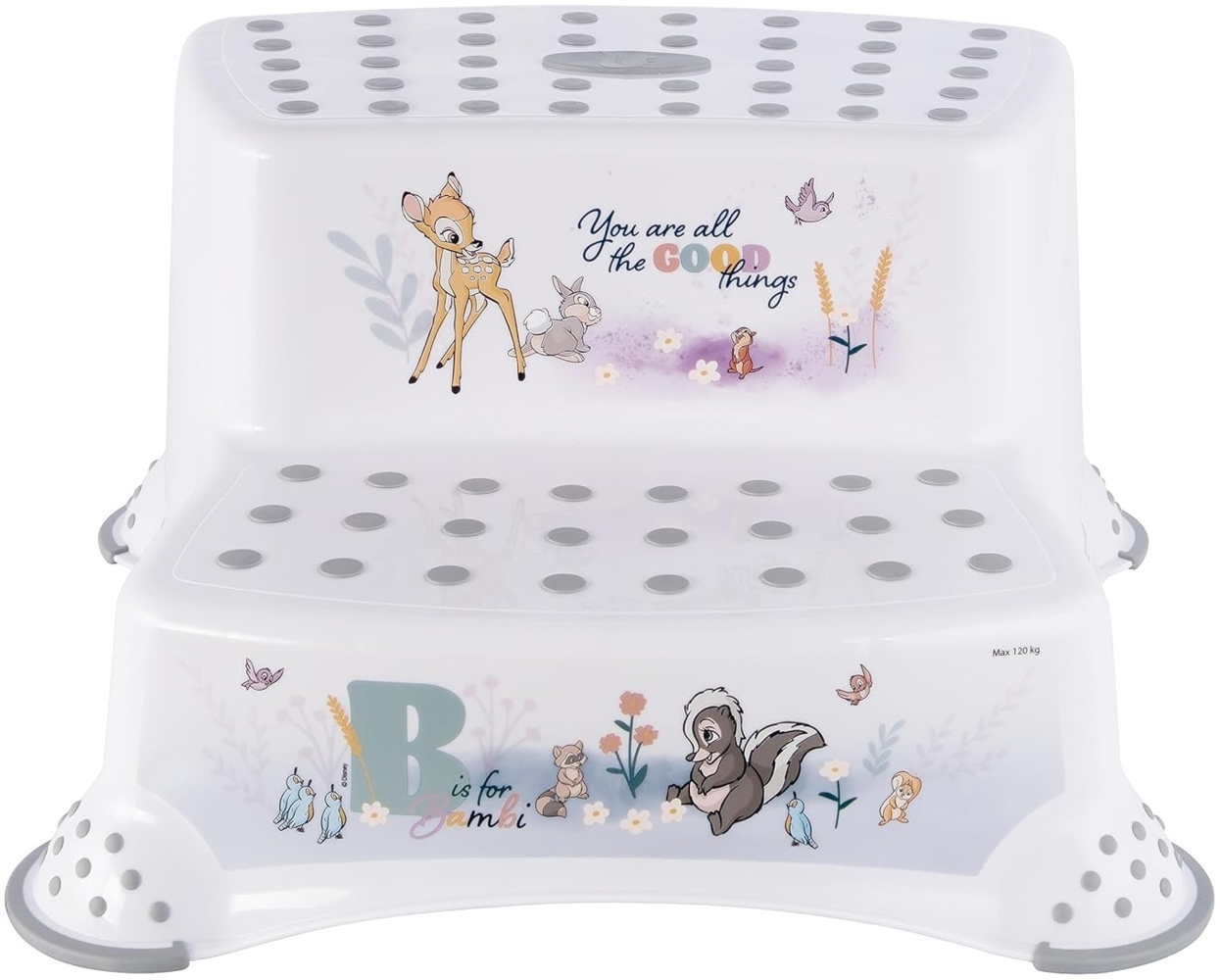 Keeeper Tritthocker zweistufig mit anti-rutsch-funktion bambi nordic white Bild 1
