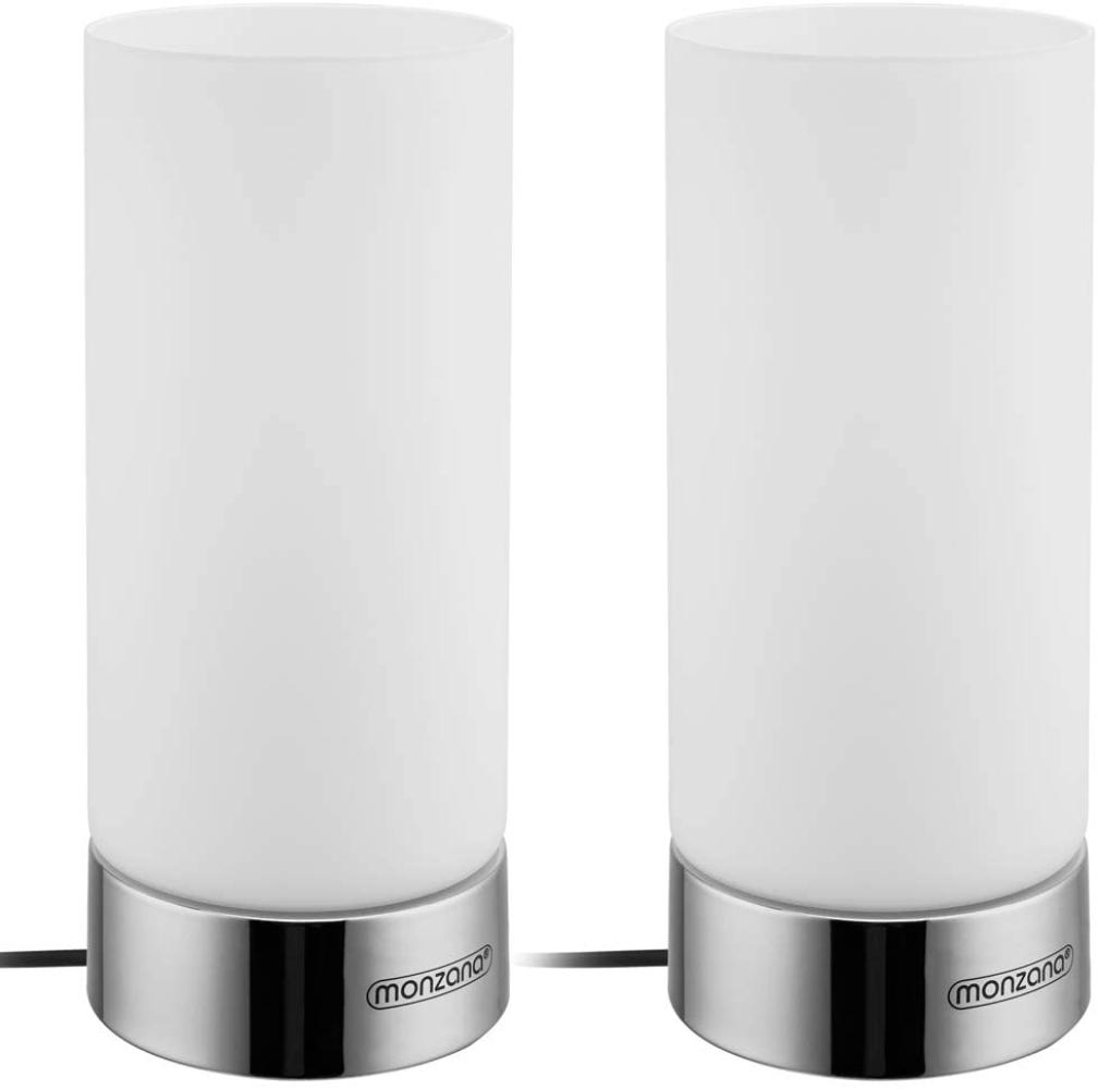 monzana 'Golau' Nachttischlampe, 2er-Set, dimmbar, E14, Ø10x24,5cm Bild 1