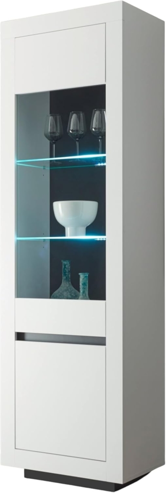 Vitrine Rooky in weiß und anthrazit 64 x 206 cm Bild 1