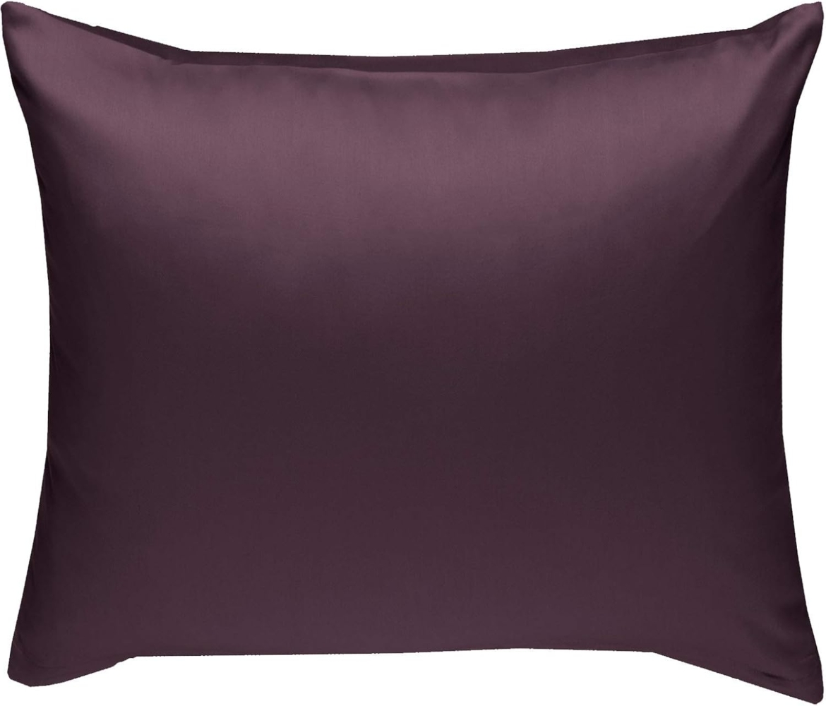 Bettwaesche-mit-Stil Mako-Satin / Baumwollsatin Bettwäsche uni / einfarbig brombeer Kissenbezug 50x50 cm Bild 1