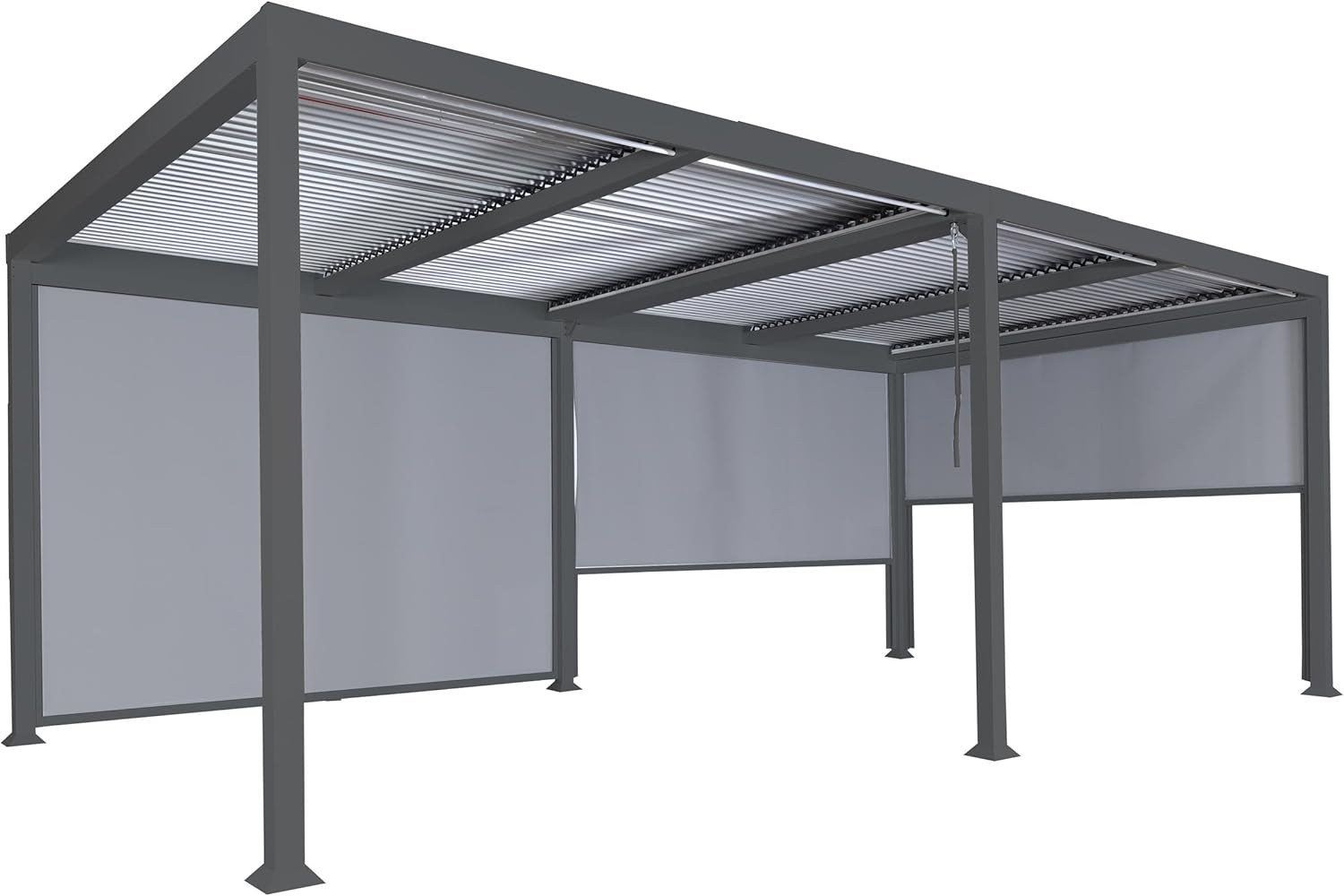 Mendler 'HWC-L41' Pergola mit 3 Seitenwände, Metall anthrazit, 3x6 m Bild 1