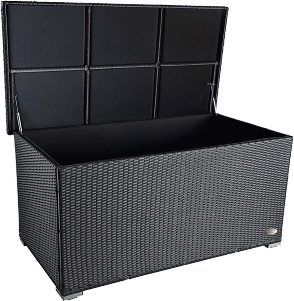 XXL Kissenbox ca. 950L auch als Tisch nutzbar mit doppel Hubautomatik u. Innenverkleidung, Farbe Schwarz Bild 1