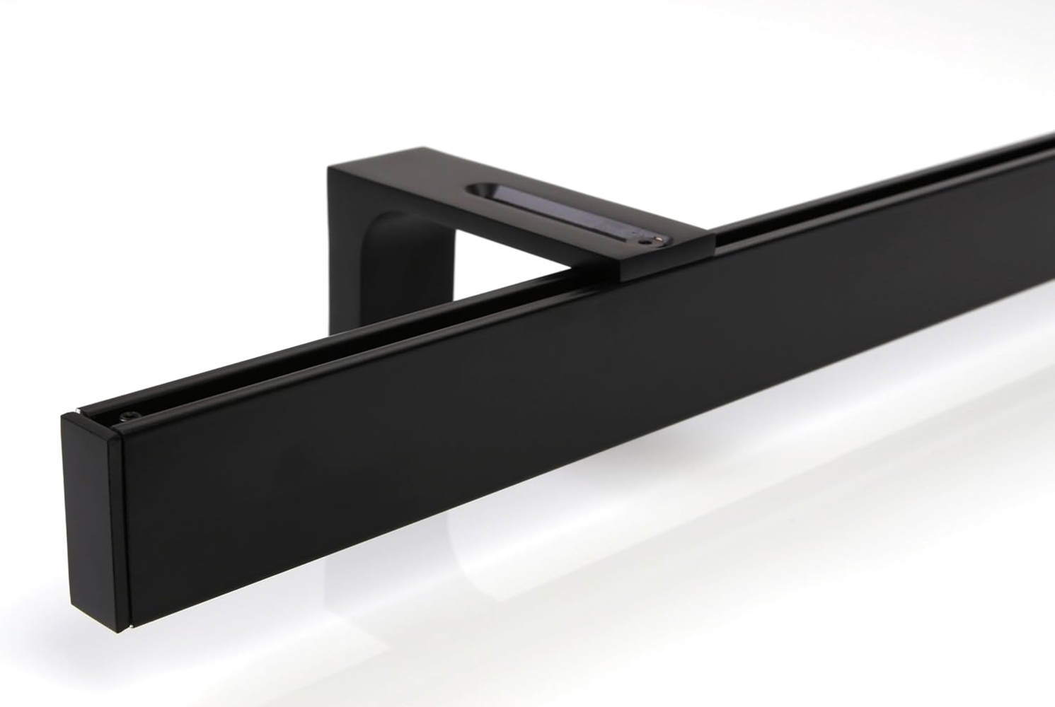 Deco-Raum® Gardinenschiene Innenlauf Loft | Befestigung: Wandträger | Größe: 60cm | Material: Aluminium | Farbe: Schwarz Bild 1