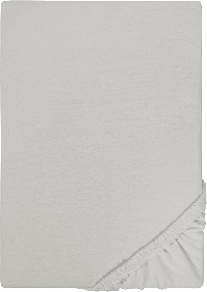Biberna Jersey-Spannbetttuch, 100 % Baumwolle, Sturmgrau, 1x 90x190 cm - 100x200 cm Bild 1