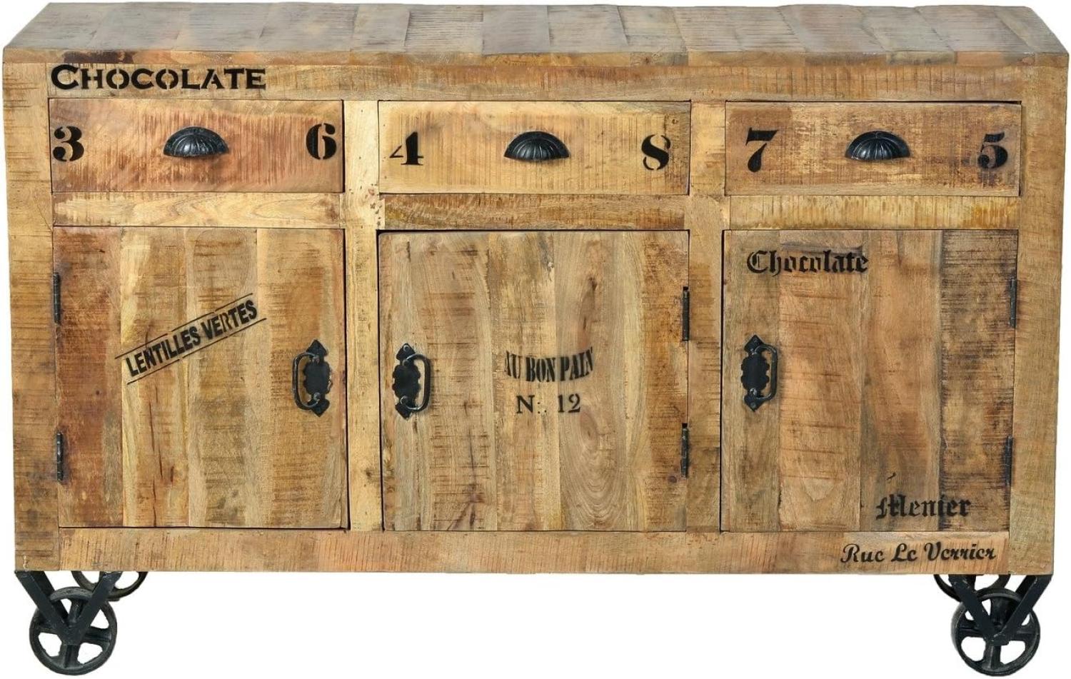 RUSTIC Sideboard Lackiertes Mangoholz Natur Bild 1