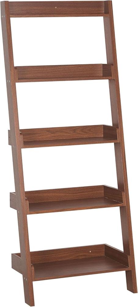 Bücherregal mit 5 Fächern MOBILE TRIO Dunkler Holzfarbton Bild 1