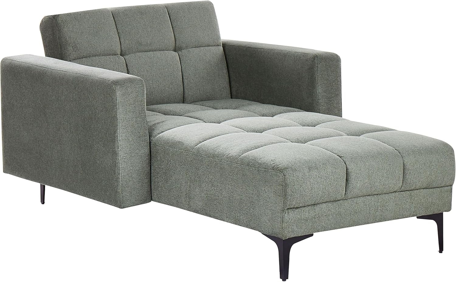 Beliani 'ALNES' Chaiselongue, Dunkelgrün, Polyester Bild 1