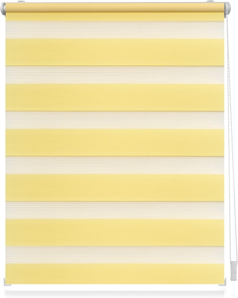 Lichtblick Sonnenschutzsysteme GmbH Doppelrollo Kopenhagen 70 cm x 220 cm (BxL) Gelb modernes Duo Rollo; Klemm- und schraubbar; Lichtdurchlässig und blickdicht Bild 1