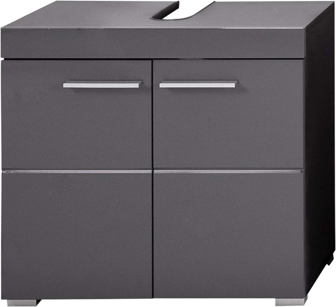 Trendteam 'Amanda' Waschbeckenunterschrank, Hochglanz, 56 x 34 x 60 cm, Grau Bild 1