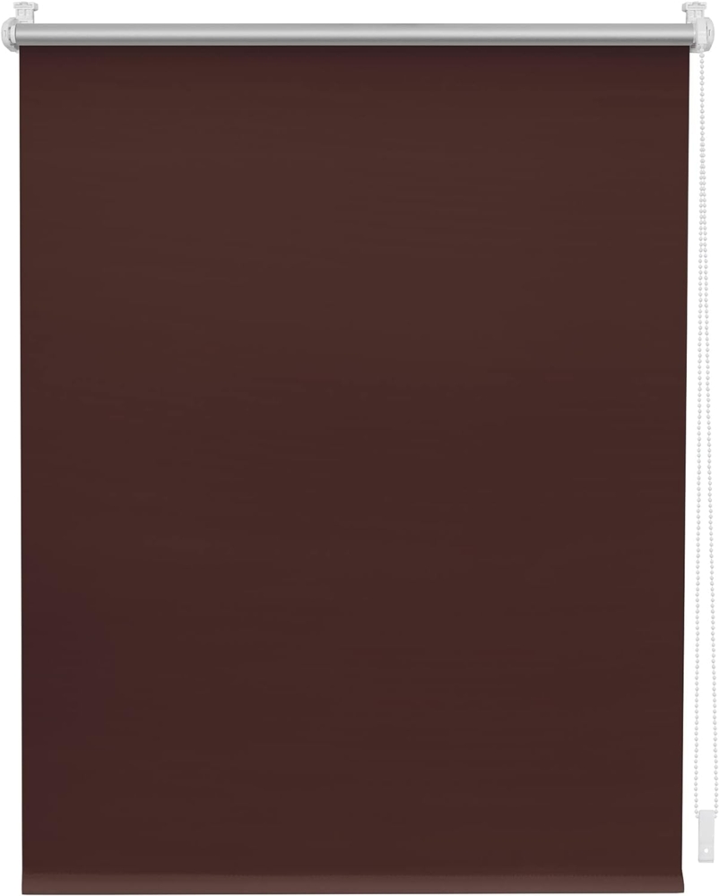 Lichtblick Thermorollo ohne Bohren, Klemmfix, Verdunklungsrollo, Hitzeschutz, Sichtschutz, Wandmontage, Deckenmontage, Rollo für Fenster und Türen Braun,45x150 cm (B x L) Bild 1