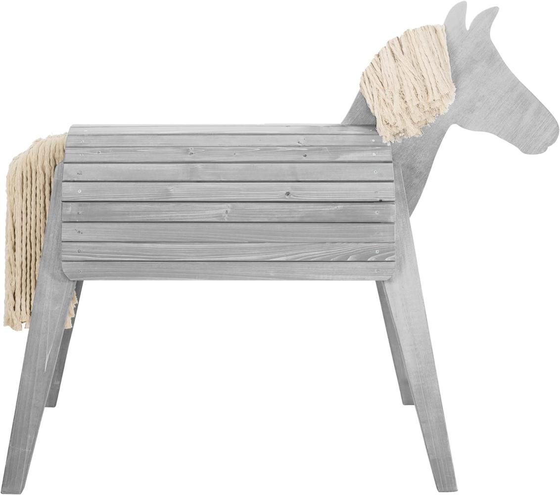 Roba Outdoor-Spielpferd mit Mähne und Schweif, wetterfest, Massivholz, Grau, 123 x 151 x 63 cm Bild 1
