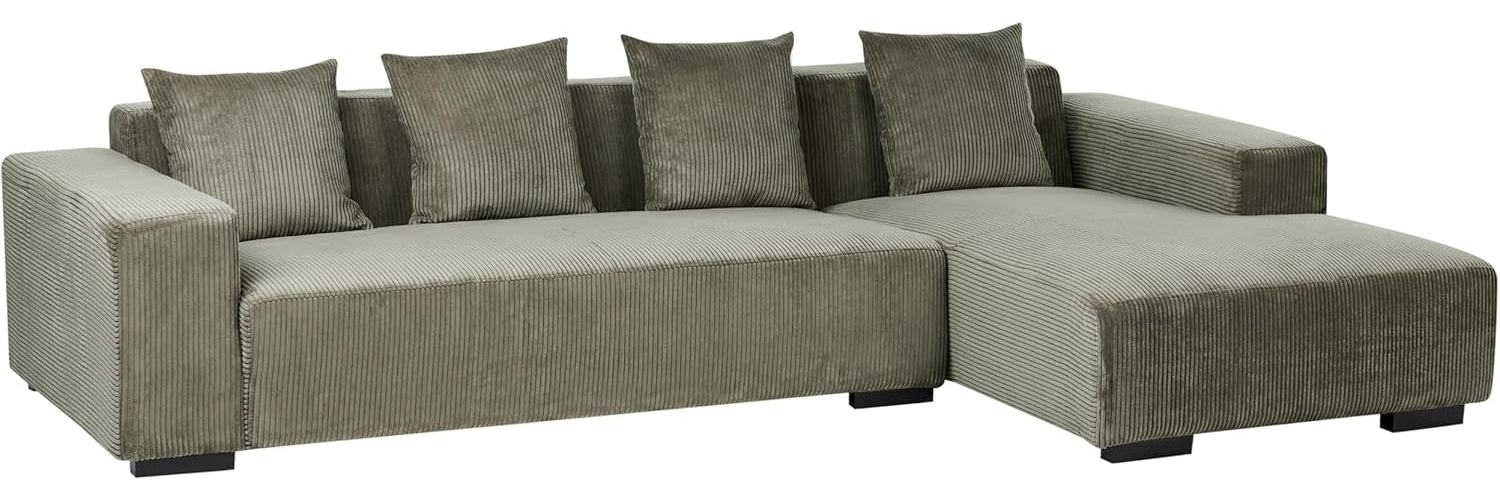 4-Sitzer Ecksofa Cord grün linksseitig LUNGO Bild 1