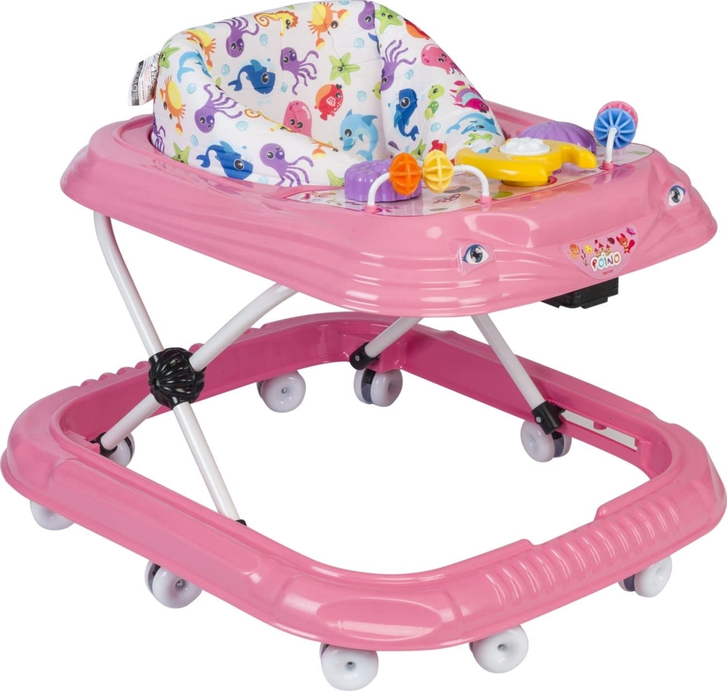 Baby Gehwagen Gehfrei Lauflernwagen Babywalker Lauflernhilfe Alpina Pink Bild 1