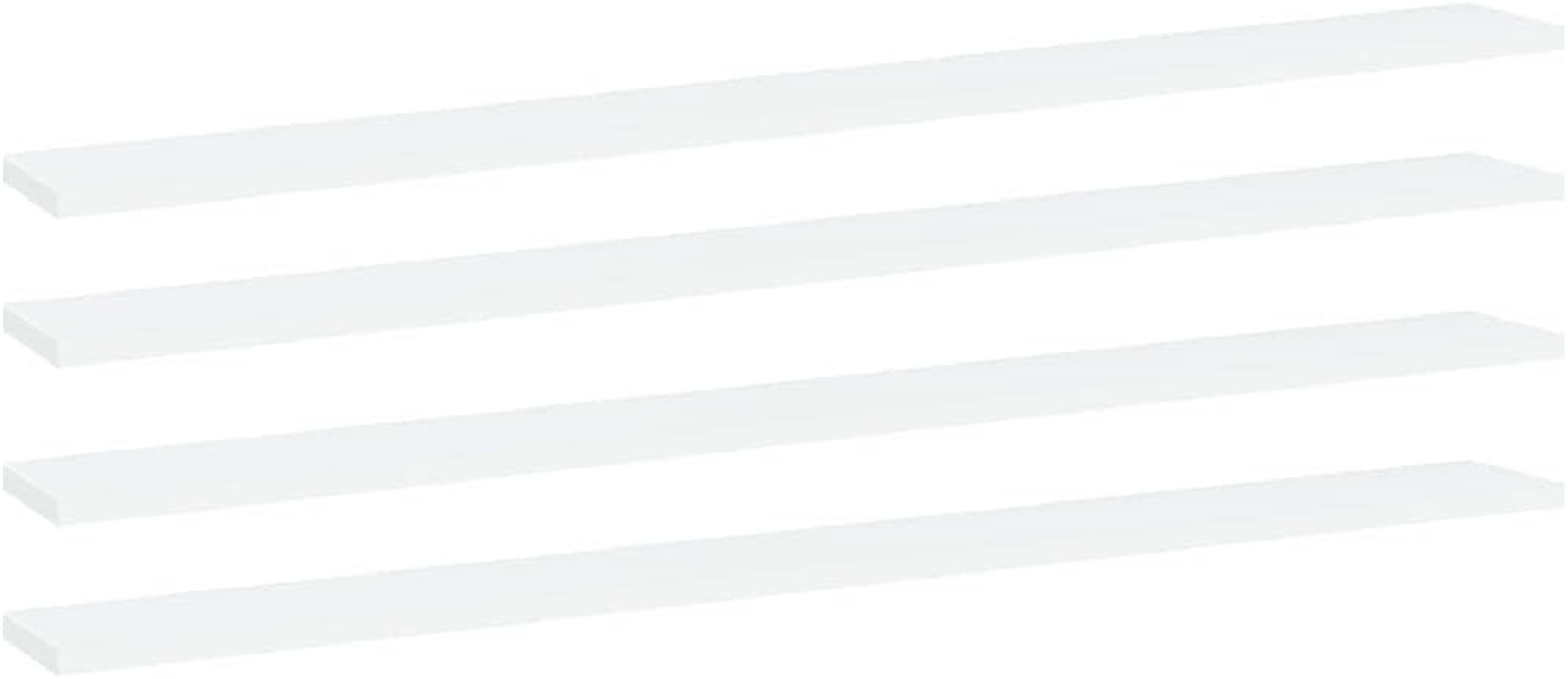 vidaXL Bücherregal-Bretter 4 Stk. Weiß 100 x 10 x 1,5 cm Spanplatte Bild 1