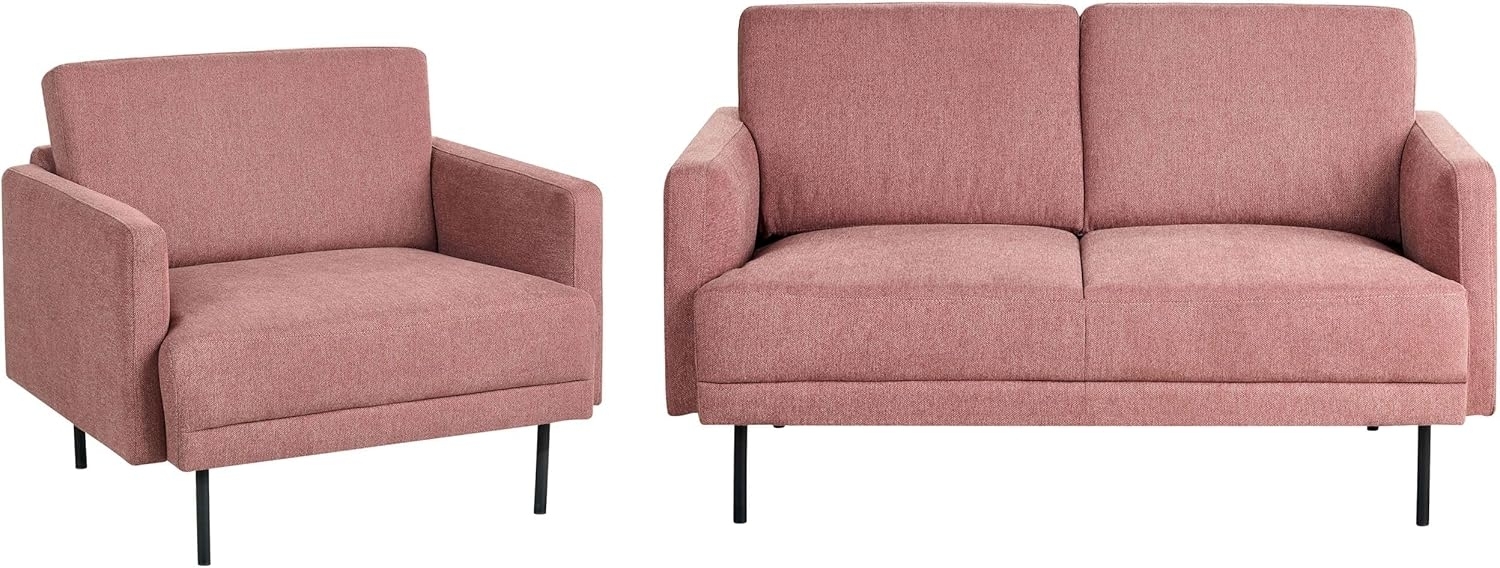 3-Sitzer Sofa Set rosa BREDA Bild 1