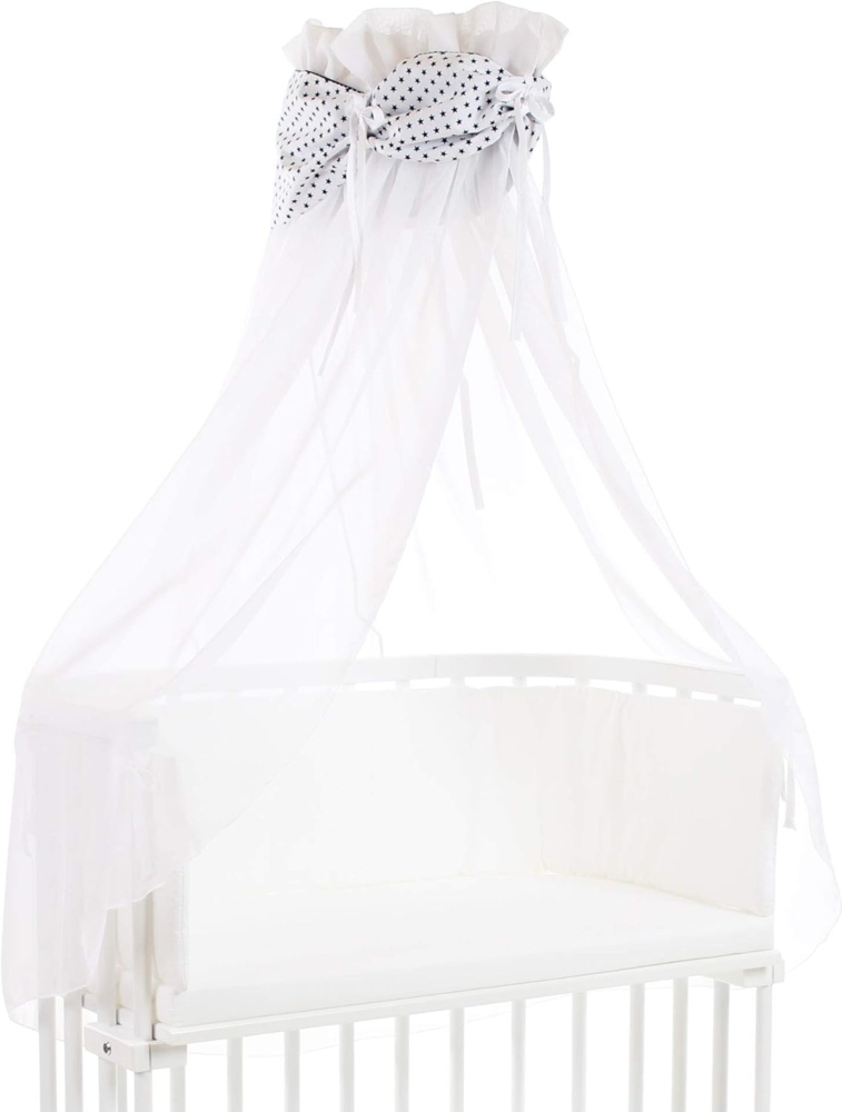babybay Himmel Organic Cotton mit Schleife passend für alle Modelle, weiß Sterne blau Bild 1