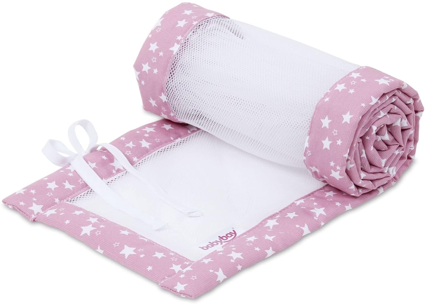 babybay Nestchen Mesh-Piqué passend für Modell Original, beere Sterne weiß Bild 1