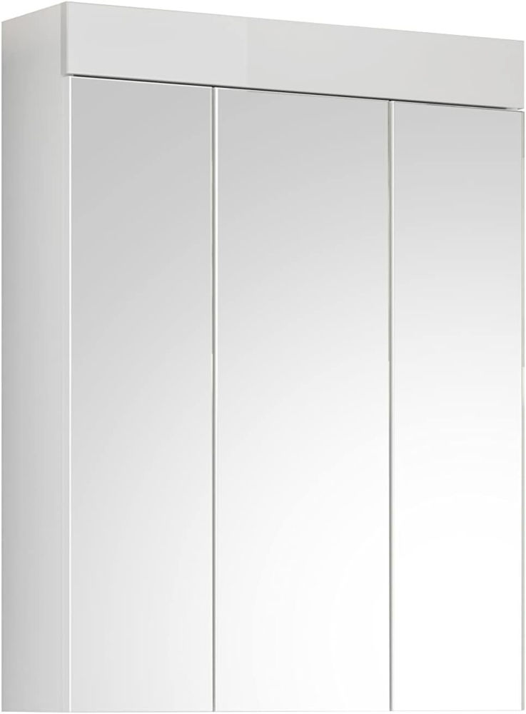 Xonox 'Snow' Spiegelschrank, MDF weiß, Hochglanz, 60 x 79 x 18 cm Bild 1