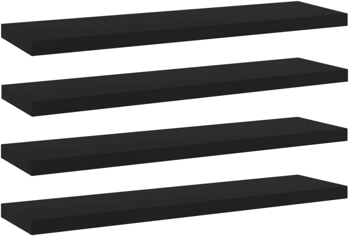 vidaXL Bücherregal-Bretter 4 Stk. Schwarz 40x10x1,5 cm Holzwerkstoff 805124 Bild 1