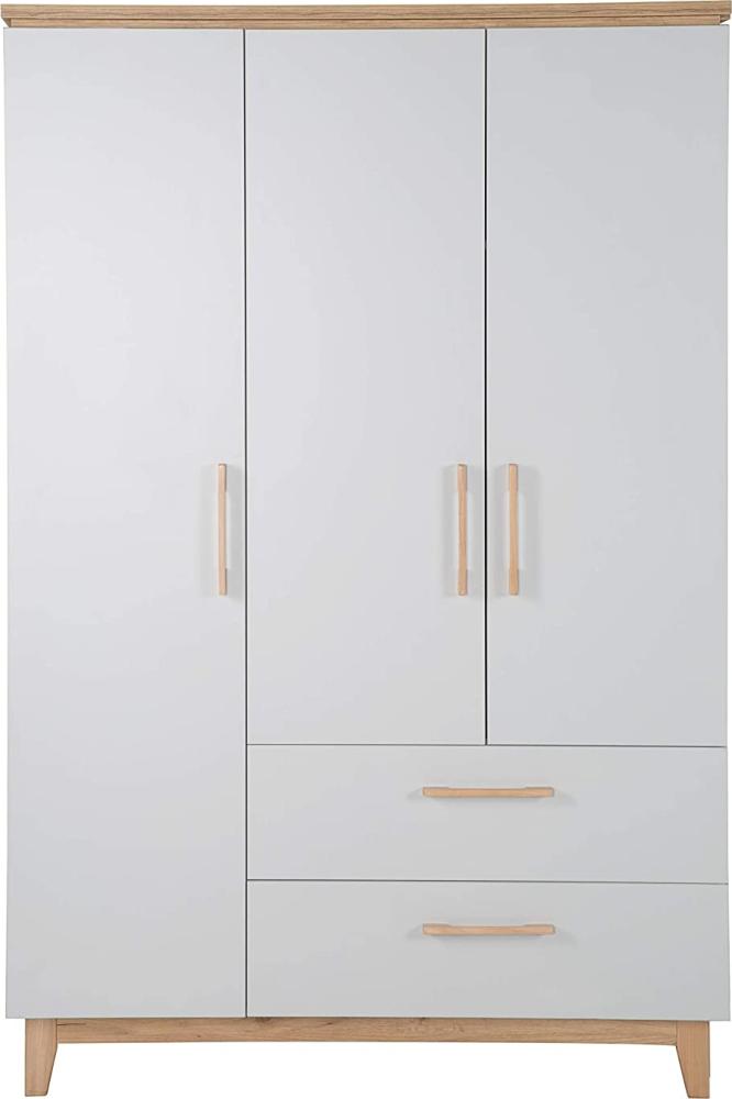 roba Kinderkleiderschrank 3-türig 'Caro' - Soft-Close - Drehtürenschrank - Lichtgrau / Goldeiche Bild 1