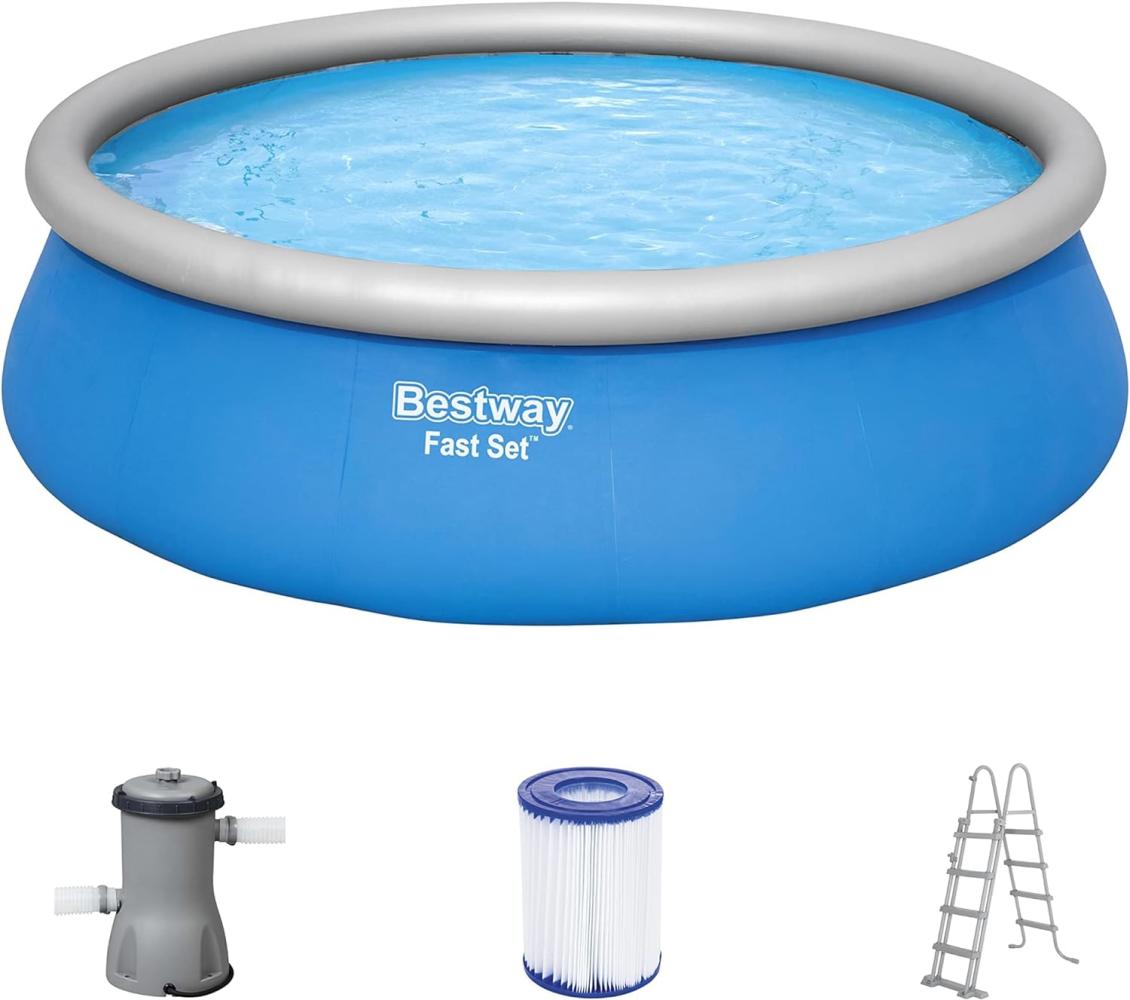 Bestway Fast Set Aufblasbarer Swimmingpool Rund 457x122 cm 93110 Bild 1