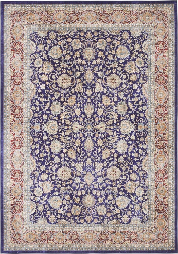 Kurzflor Teppich Keshan Maschad Navy - 80x150x0,7cm Bild 1