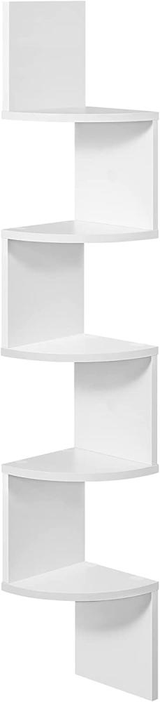 Vasagle Eckregal mit 5 Ebenen, Spanplatte weiß, 20 x 20 x 127,5 cm Bild 1