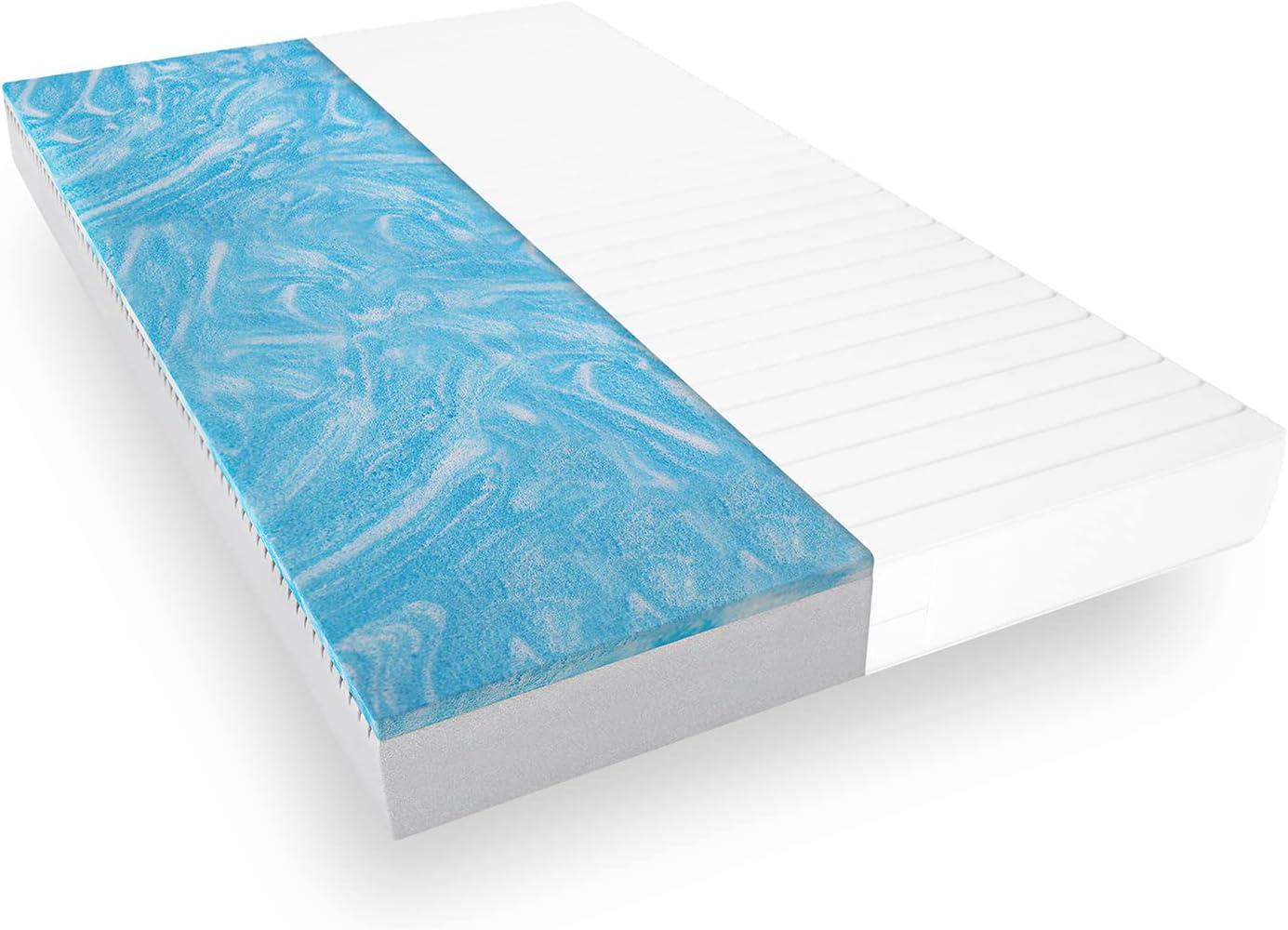 7 Zonen Gelschaum Matratze mit Gel Topper - Duo-Kern aus Kaltschaum und Gelschaum - Matratzen Härtegrad H3, Höhe ca. 15cm, Matratze 80x200 Bild 1