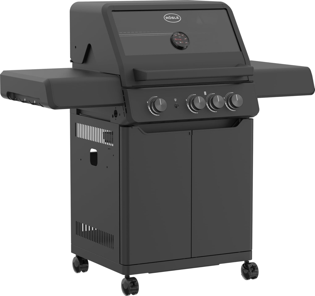 Rösle 'ALLFLAME Peer' Gasgrill mit 3 Brenner, Edelstahl schwarz, 127 x 61 x 118 cm Bild 1