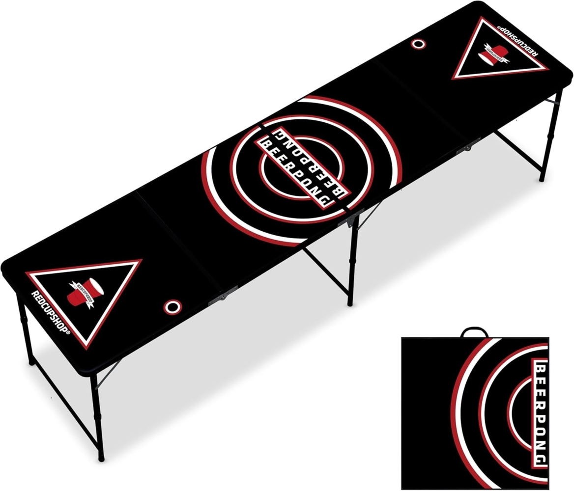 RedCupShop® 'RedCupShop' Bierpong Tisch, ohne Zubehör, klappbar, tragbar, wasserabweisend, & kratzfest, Aluminium / MDF, 240 x 60 x 70 cm Bild 1