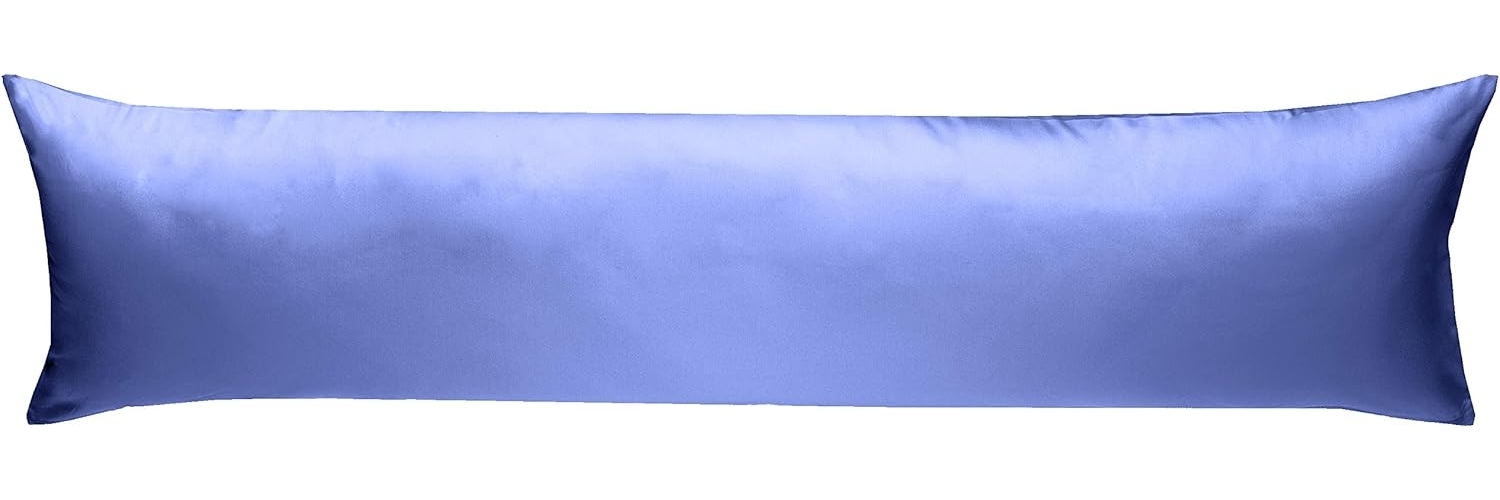 Mako-Satin Seitenschläferkissen Bezug uni / einfarbig hellblau 40x145 cm von Bettwaesche-mit-Stil Bild 1