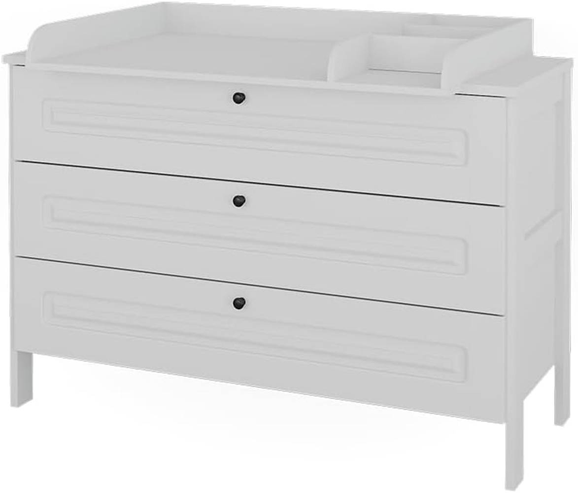 Vitalispa Wickelkommode Ajaton Weiß 133 x 98,4 mit 3 Schubladen Bild 1