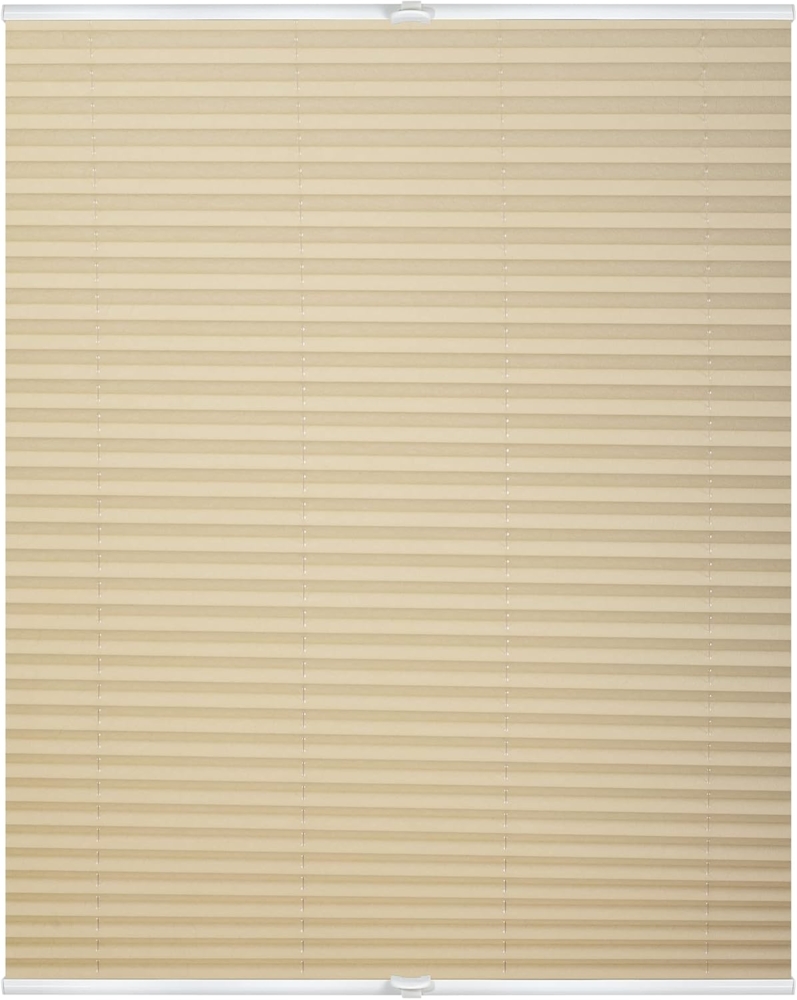Lichtblick Sonnenschutzsysteme GmbH Plissee Nizza 75 cm x 130 cm (BxL) Creme Tageslicht; einfache Installation mit Klemmträgern; verspannt Bild 1