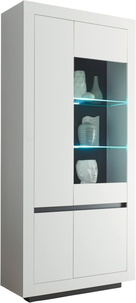 Vitrine Rooky in weiß und anthrazit 96 x 206 cm Bild 1