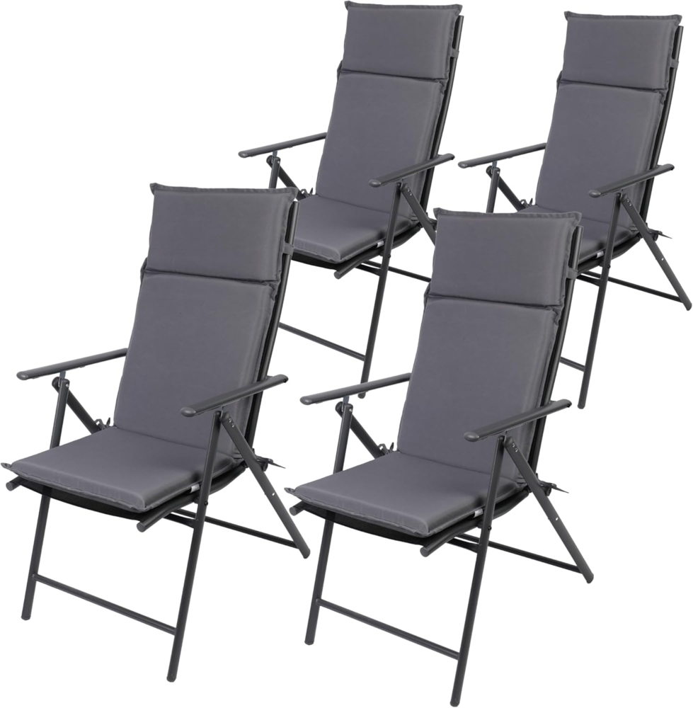 Albatros Gartenstühle Aruba mit Sitzauflage 4er Set – Gartenstühle Klappbar mit robustem Metallgestell und hoher Belastbarkeit – bequeme Klappstühle auch als Terrassenstühle oder Balkonstühle Bild 1
