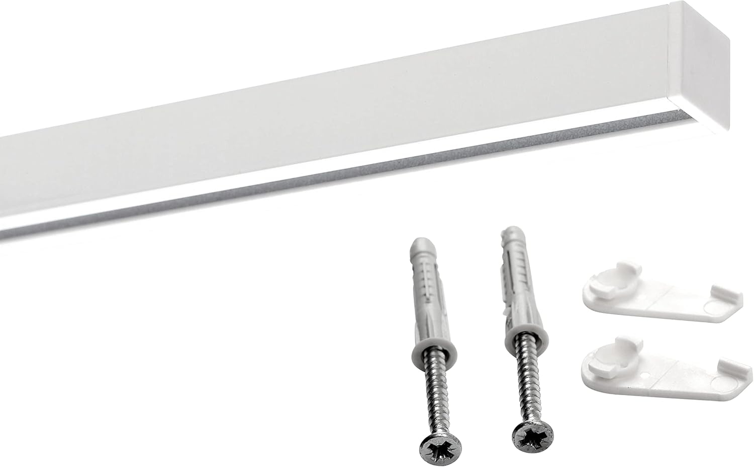 Deco-Raum® 'Square' Gardinenschiene, Aluminium, 440 cm, Weiß Bild 1